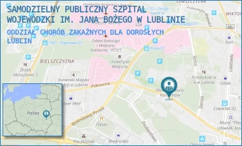 ODDZIAŁ CHORÓB ZAKAŹNYCH DLA DOROSŁYCH - SAMODZIELNY PUBLICZNY SZPITAL WOJEWÓDZKI IM. JANA BOŻEGO W LUBLINIE - BIERNACKIEGO 9,  LUBLIN