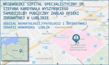 ODDZIAŁ NEONATOLOGII, PATOLOGII I INTENSYWNEJ TERAPII NOWORODKA - WOJEWÓDZKI SZPITAL SPECJALISTYCZNY IM. STEFANA KARDYNAŁA WYSZYŃSKIEGO SAMODZIELNY PUBLICZNY ZAKŁAD OPIEKI ZDROWOTNEJ W LUBLINIE - AL. KRAŚNICKA 100,  LUBLIN