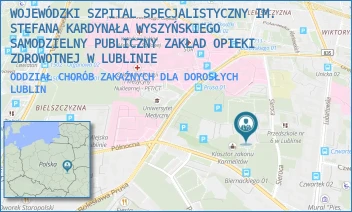 ODDZIAŁ CHORÓB ZAKAŹNYCH DLA DOROSŁYCH - WOJEWÓDZKI SZPITAL SPECJALISTYCZNY IM. STEFANA KARDYNAŁA WYSZYŃSKIEGO SAMODZIELNY PUBLICZNY ZAKŁAD OPIEKI ZDROWOTNEJ W LUBLINIE - MIECZYSŁAWA BIERNACKIEGO 9,  LUBLIN