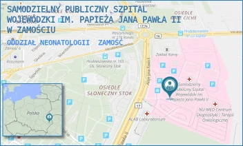 ODDZIAŁ NEONATOLOGII - SAMODZIELNY PUBLICZNY SZPITAL WOJEWÓDZKI IM. PAPIEŻA JANA PAWŁA II W ZAMOŚCIU - ALEJE JANA PAWŁA 10,  ZAMOŚĆ