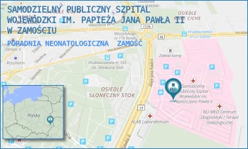 PORADNIA NEONATOLOGICZNA - SAMODZIELNY PUBLICZNY SZPITAL WOJEWÓDZKI IM. PAPIEŻA JANA PAWŁA II W ZAMOŚCIU - ALEJE JANA PAWŁA 10,  ZAMOŚĆ