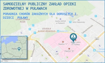 PORADNIA CHORÓB ZAKAŹNYCH DLA DOROSŁYCH I DZIECI - SAMODZIELNY PUBLICZNY ZAKŁAD OPIEKI ZDROWOTNEJ W PUŁAWACH - BEMA 1,  PUŁAWY