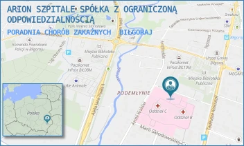 PORADNIA CHORÓB ZAKAŹNYCH - ARION SZPITALE SPÓŁKA Z OGRANICZONĄ ODPOWIEDZIALNOŚCIĄ W RESTRUKTURYZACJI - POJASKA 5,  BIŁGORAJ