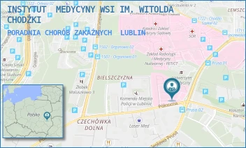 PORADNIA CHORÓB ZAKAŹNYCH - INSTYTUT  MEDYCYNY WSI IM. WITOLDA CHODŹKI - JACZEWSKIEGO 2,  LUBLIN
