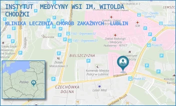 KLINIKA LECZENIA CHORÓB ZAKAŹNYCH - INSTYTUT  MEDYCYNY WSI IM. WITOLDA CHODŹKI - JACZEWSKIEGO 2,  LUBLIN