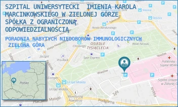 PORADNIA NABYTYCH NIEDOBORÓW IMMUNOLOGICZNYCH - SZPITAL UNIWERSYTECKI  IMIENIA KAROLA MARCINKOWSKIEGO W ZIELONEJ GÓRZE SPÓŁKA Z OGRANICZONĄ ODPOWIEDZIALNOŚCIĄ - UL. ZYTY 26,  ZIELONA GÓRA