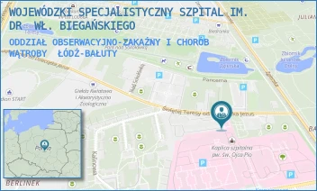 ODDZIAŁ OBSERWACYJNO-ZAKAŹNY I CHORÓB WĄTROBY - WOJEWÓDZKI SPECJALISTYCZNY SZPITAL IM. DR  WŁ. BIEGAŃSKIEGO - UL. GEN. KAROLA KNIAZIEWICZA 1/5,  ŁÓDŹ-BAŁUTY