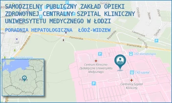 PORADNIA HEPATOLOGICZNA - SAMODZIELNY PUBLICZNY ZAKŁAD OPIEKI ZDROWOTNEJ CENTRALNY SZPITAL KLINICZNY UNIWERSYTETU MEDYCZNEGO W ŁODZI - UL. POMORSKA 251,  ŁÓDŹ-WIDZEW