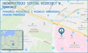 PORADNIA PATOLOGII I ROZWOJU NOWORODKA - UNIWERSYTECKI SZPITAL DZIECIĘCY W KRAKOWIE - UL. WIELICKA 265,  KRAKÓW-PODGÓRZE