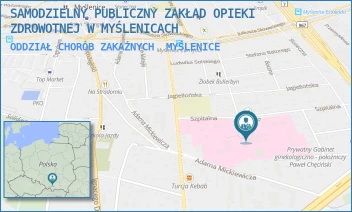 ODDZIAŁ CHORÓB ZAKAŹNYCH - SAMODZIELNY PUBLICZNY ZAKŁAD OPIEKI ZDROWOTNEJ W MYŚLENICACH - UL. UL. SZPITALNA 2,  MYŚLENICE