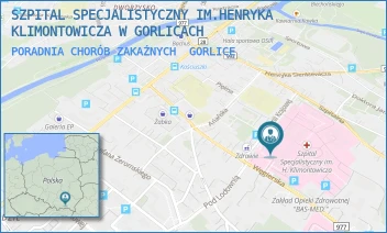 PORADNIA CHORÓB ZAKAŹNYCH - SZPITAL SPECJALISTYCZNY IM.HENRYKA KLIMONTOWICZA W GORLICACH - UL. WĘGIERSKA 21,  GORLICE