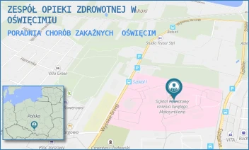 PORADNIA CHORÓB ZAKAŹNYCH - ZESPÓŁ OPIEKI ZDROWOTNEJ W OŚWIĘCIMIU - UL. WYSOKIE BRZEGI 4,  OŚWIĘCIM