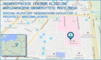 ODDZIAŁ KLINICZNY OBSERWACYJNO-IZOLACYJNY I PEDIATRII - UNIWERSYTECKIE CENTRUM KLINICZNE WARSZAWSKIEGO UNIWERSYTETU MEDYCZNEGO - ŻWIRKI I WIGURY 63A,  WARSZAWA OCHOTA