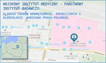 KLINIKA CHORÓB WEWNĘTRZNYCH, INFEKCYJNYCH I ALERGOLOGII - WOJSKOWY INSTYTUT MEDYCZNY - PAŃSTWOWY INSTYTUT BADAWCZY - SZASERÓW 128,  WARSZAWA PRAGA-POŁUDNIE
