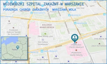 PORADNIA CHORÓB ZAKAŹNYCH - WOJEWÓDZKI SZPITAL ZAKAŹNY W WARSZAWIE - WOLSKA 37,  WARSZAWA WOLA