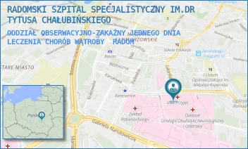 ODDZIAŁ OBSERWACYJNO-ZAKAŹNY JEDNEGO DNIA LECZENIA CHORÓB WĄTROBY - RADOMSKI SZPITAL SPECJALISTYCZNY IM. DR TYTUSA CHAŁUBIŃSKIEGO - TOCHTERMANA 1,  RADOM