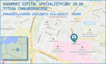 PORADNIA CHORÓB ZAKAŹNYCH DLA DZIECI - RADOMSKI SZPITAL SPECJALISTYCZNY IM. DR TYTUSA CHAŁUBIŃSKIEGO - TOCHTERMANA 1,  RADOM