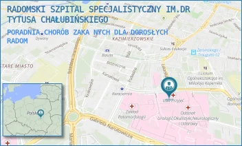 PORADNIA CHORÓB ZAKANYCH DLA DOROSŁYCH - RADOMSKI SZPITAL SPECJALISTYCZNY IM. DR TYTUSA CHAŁUBIŃSKIEGO - TOCHTERMANA 1,  RADOM
