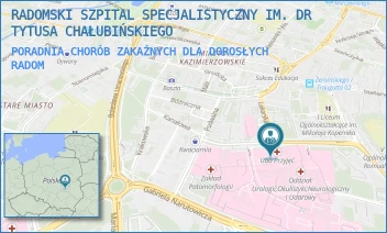 PORADNIA CHORÓB ZAKAŹNYCH DLA DOROSŁYCH - RADOMSKI SZPITAL SPECJALISTYCZNY IM. DR TYTUSA CHAŁUBIŃSKIEGO - TOCHTERMANA 1,  RADOM
