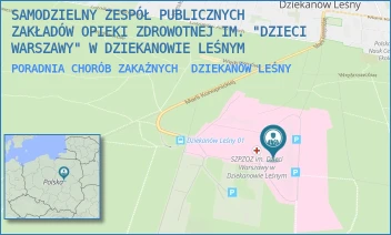PORADNIA CHORÓB ZAKAŹNYCH - SAMODZIELNY ZESPÓŁ PUBLICZNYCH ZAKŁADÓW OPIEKI ZDROWOTNEJ IM. "DZIECI WARSZAWY" W DZIEKANOWIE LEŚNYM - MARII KONOPNICKIEJ 65,  DZIEKANÓW LEŚNY