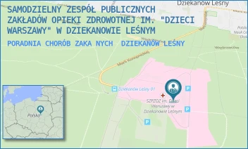 PORADNIA CHORÓB ZAKANYCH - SAMODZIELNY ZESPÓŁ PUBLICZNYCH ZAKŁADÓW OPIEKI ZDROWOTNEJ IM. "DZIECI WARSZAWY" W DZIEKANOWIE LEŚNYM - MARII KONOPNICKIEJ 65,  DZIEKANÓW LEŚNY