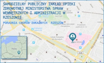 PORADNIA CHORÓB ZAKAŹNYCH - SAMODZIELNY PUBLICZNY ZAKŁAD OPIEKI ZDROWOTNEJ MINISTERSTWA SPRAW WEWNĘTRZNYCH I ADMINISTRACJI W RZESZOWIE - UL. KRAKOWSKA 16,  RZESZÓW