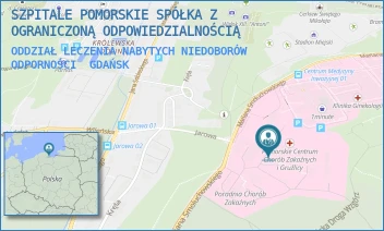 ODDZIAŁ LECZENIA NABYTYCH NIEDOBORÓW ODPORNOŚCI - SZPITALE POMORSKIE SPÓŁKA Z OGRANICZONĄ ODPOWIEDZIALNOŚCIĄ - MARIANA SMOLUCHOWSKIEGO 18,  GDAŃSK