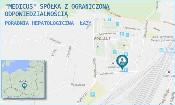 PORADNIA HEPATOLOGICZNA - "MEDICUS" SPÓŁKA Z OGRANICZONĄ ODPOWIEDZIALNOŚCIĄ - UL. KOLEJOWA 5A,  ŁAZY