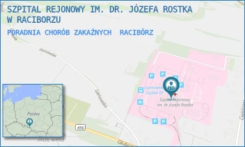 PORADNIA CHORÓB ZAKAŹNYCH - SZPITAL REJONOWY IM. DR. JÓZEFA ROSTKA W RACIBORZU - UL. GAMOWSKA 3,  RACIBÓRZ