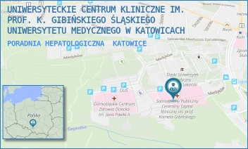 PORADNIA HEPATOLOGICZNA - UNIWERSYTECKIE CENTRUM KLINICZNE IM. PROF. K. GIBIŃSKIEGO ŚLĄSKIEGO UNIWERSYTETU MEDYCZNEGO W KATOWICACH - UL. MEDYKÓW 14,  KATOWICE
