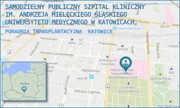 PORADNIA TRANSPLANTACYJNA - SAMODZIELNY PUBLICZNY SZPITAL KLINICZNY IM. ANDRZEJA MIELĘCKIEGO ŚLĄSKIEGO UNIWERSYTETU MEDYCZNEGO W KATOWICACH, - UL. FRANCUSKA 20-24,  KATOWICE