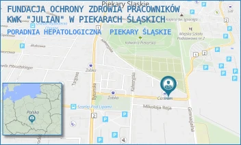 PORADNIA HEPATOLOGICZNA - FUNDACJA OCHRONY ZDROWIA PRACOWNIKÓW KWK "JULIAN" W PIEKARACH ŚLĄSKICH - UL. GEN.J. ZIĘTKA 30,  PIEKARY ŚLĄSKIE