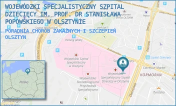 PORADNIA CHORÓB ZAKAŹNYCH I SZCZEPIEŃ - WOJEWÓDZKI SPECJALISTYCZNY SZPITAL DZIECIĘCY IM. PROF. DR STANISŁAWA POPOWSKIEGO W OLSZTYNIE - ŻOŁNIERSKA 18 A,  OLSZTYN