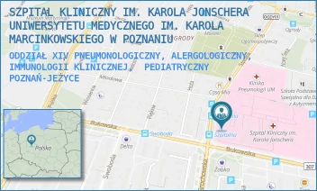 ODDZIAŁ XIV PNEUMONOLOGICZNY, ALERGOLOGICZNY, IMMUNOLOGII KLINICZNEJ, PEDIATRYCZNY - SZPITAL KLINICZNY IM. KAROLA JONSCHERA UNIWERSYTETU MEDYCZNEGO IM. KAROLA MARCINKOWSKIEGO W POZNANIU - SZPITALNA 27/33, POZNAŃ-JEŻYCE