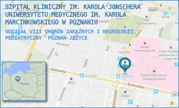 ODDZIAŁ VIII CHORÓB ZAKAŹNYCH I NEUROLOGII, PEDIATRYCZNY - SZPITAL KLINICZNY IM. KAROLA JONSCHERA UNIWERSYTETU MEDYCZNEGO IM. KAROLA MARCINKOWSKIEGO W POZNANIU - SZPITALNA 27/33, POZNAŃ-JEŻYCE